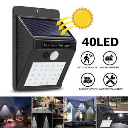 СОЛАРНА LED ЛАМПА СЪС СЕНЗОР ЗА ДВИЖЕНИЕ 40 LED