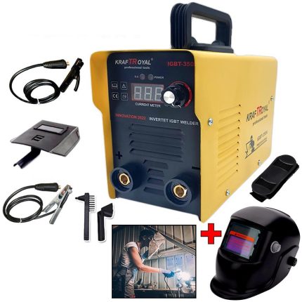 Немски Инверторен Електрожен IGBT 350A KrafT RoyaL + Заваръчен Шлем