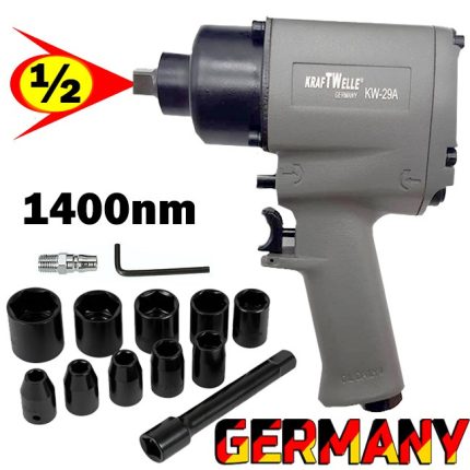 Пневматичен гайковерт 1/2" 1400 Nm с вложки - KrafT Welle