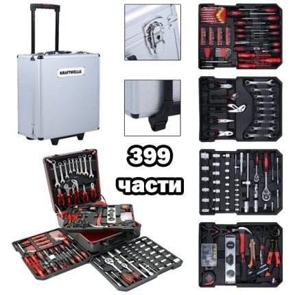 Куфар с ръчни инструменти KraFT Welle - 399 части