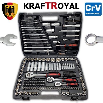 Куфар с инструменти KrafT RoyaL 216 части (гедоре) - Хром Ванадиева Стомана
