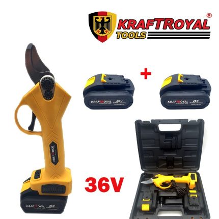 Немска Акумулаторна лозарска ножица 36V 8Ah в куфар KrafT Royal - Градинска ножица