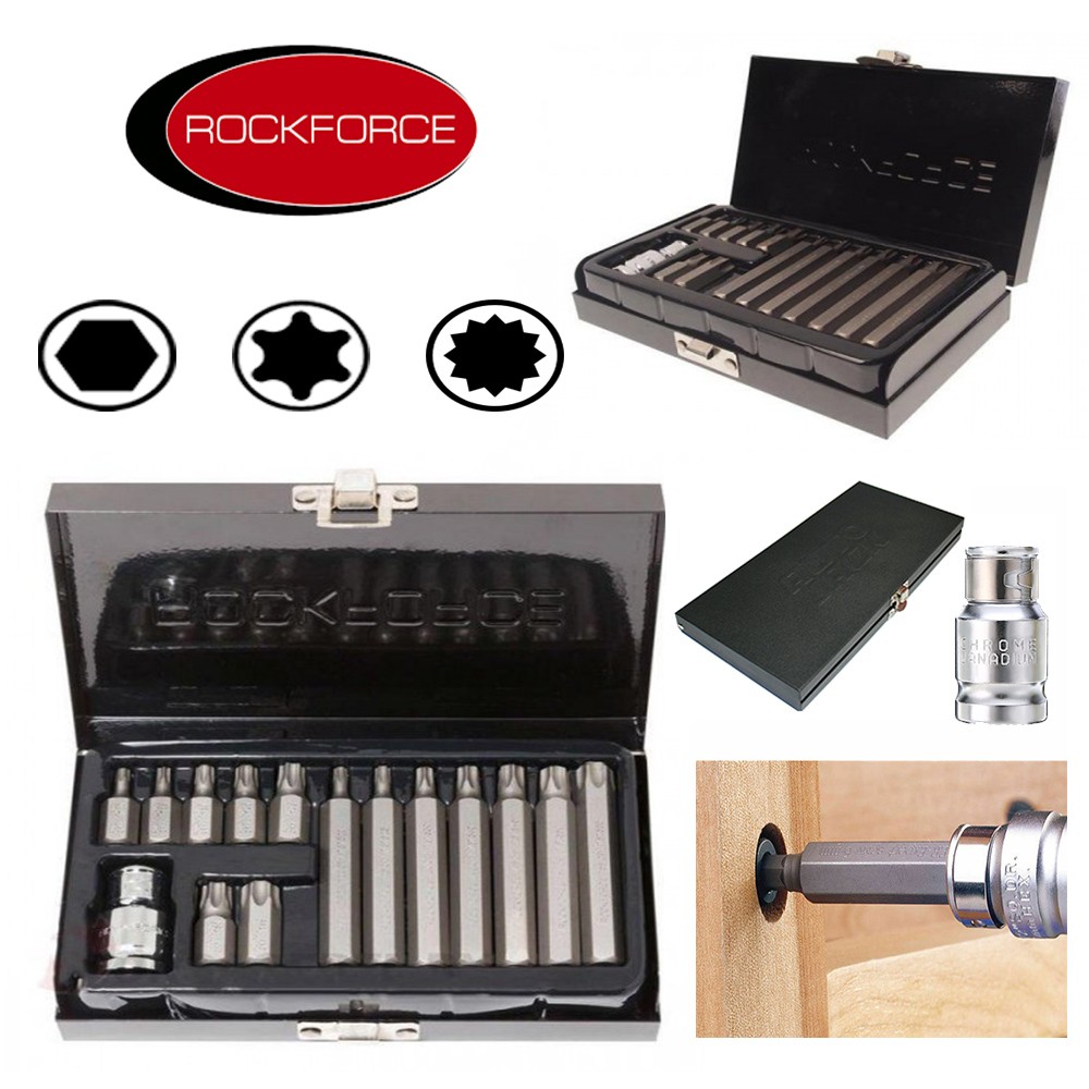 Комплект Накрайници - битове RockForce 10мм -TORX 15 части Комплект Накрайници - битове RockForce 10мм -TORX 15 части