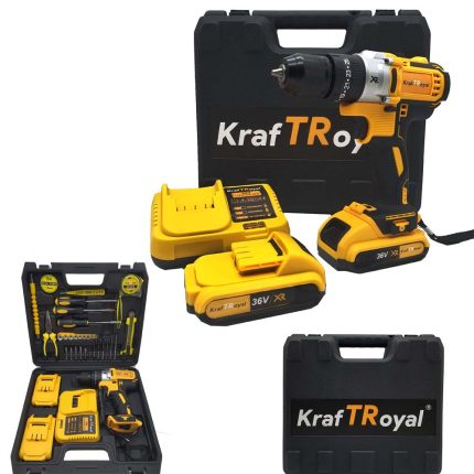 Немски Безчетков Ударен Винтоверт KrafT RoyaL 36V с 2 батерии Li-ion 8Ah + Аксесоари