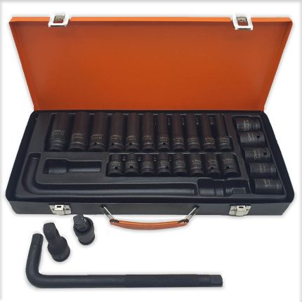 Немски Комплект с Ударни Вложки 27 части - 1/2" Хром Ванадиева Стомана