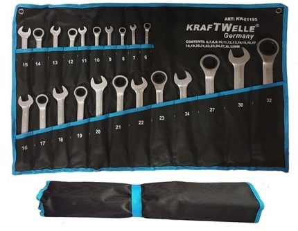 Звездогаечни ключове KrafT от 6мм до 32мм 22 броя - Тресчотни