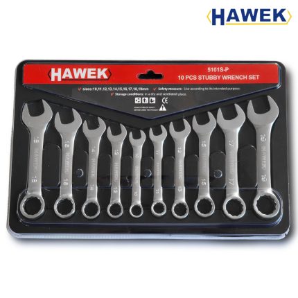 КОМПЛЕКТ КЪСИ ЗВЕЗДОГАЕЧНИ КЛЮЧОВЕ 10-19мм , HAWEK