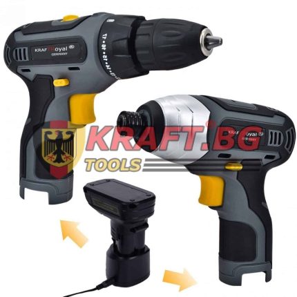 Професионален винтоверт и бормашина 18V KrafT + Метална кутия